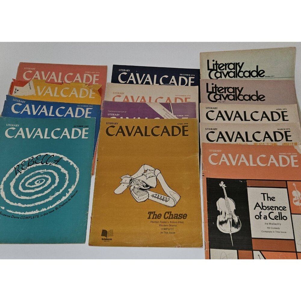 13 VTG Literary Cavalcade Magazine Mixed Lot 1969 1970 1971 READ AS IS
